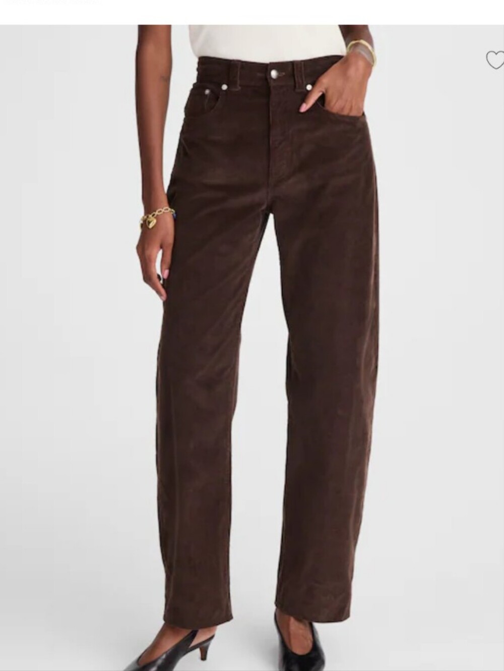Madewell Wide Leg Corduroy Pants in Dark Brown